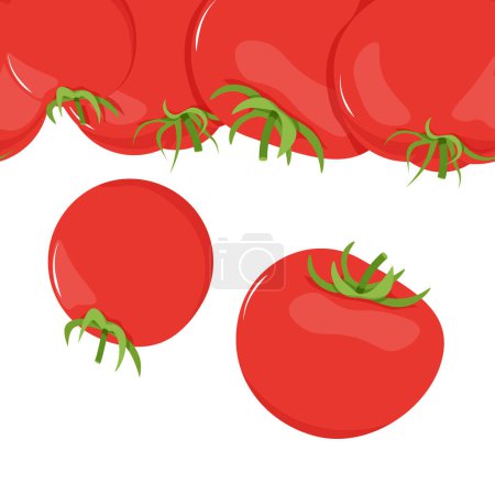 Foto de Borde sin costuras de tomates rojos - Imagen libre de derechos