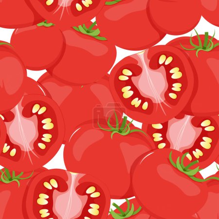 Foto de Patrón sin costuras de tomates rojos - Imagen libre de derechos