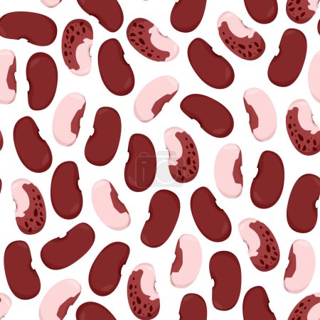 Illustration for Seamless pattern of single red beans - Royalty Free Image