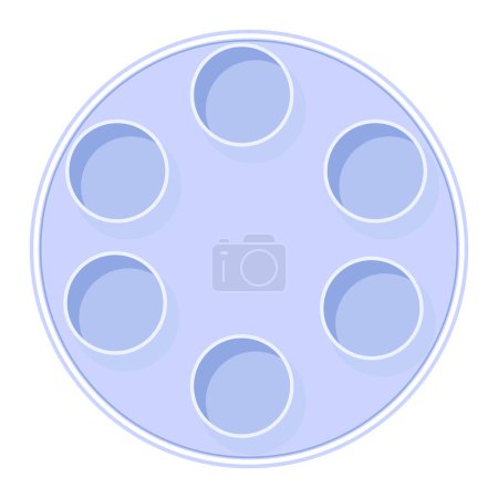 Blue round empty seder plate