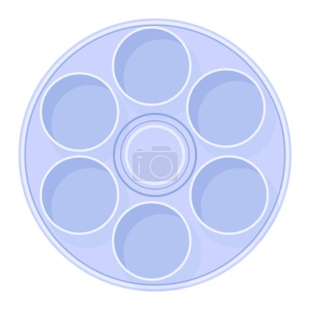 Large round blue Seder plate without ingredients