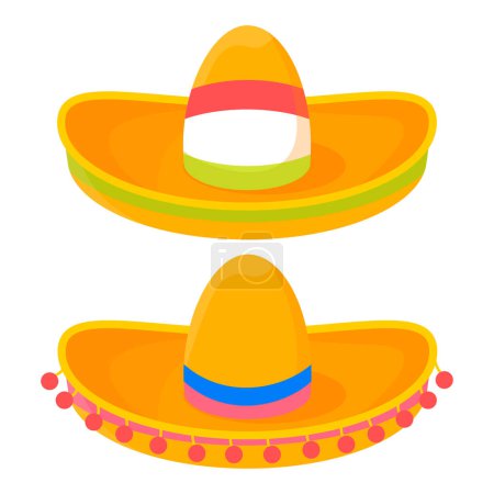 Foto de Conjunto de diferentes sombreros nacionales mexicanos étnicos sombrero - Imagen libre de derechos