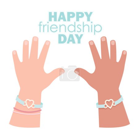 Two children's hands with bracelets on World Friendship Day