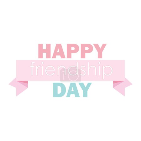 Blauer und pinkfarbener Schriftzug zum Tag der Freundschaft