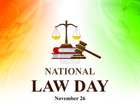 Journée nationale du droit, Fête de la Constitution, Inde, 26 novembre, Modèle de fond, bannière, carte, affiche, vecteur, illustration