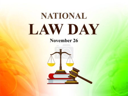 National Law Day, Constitution Day, India, November 26, Template for background, banner, card, poster, Vector, illustration
