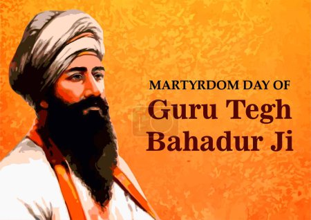 Photo for Guru Tegh Bahadur Martyrdom Day is celebrated in India on 24 November. He was the ninth of ten Gurus who founded the Sikh religion. - Royalty Free Image