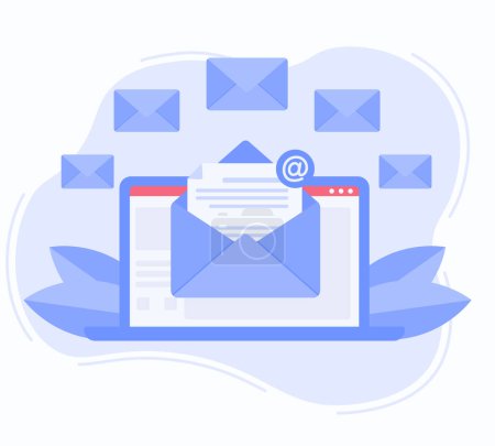 Illustration for Email marketing illustration concept .Modern flat design concept of web page design for website and mobile website. Vector illustration - Royalty Free Image