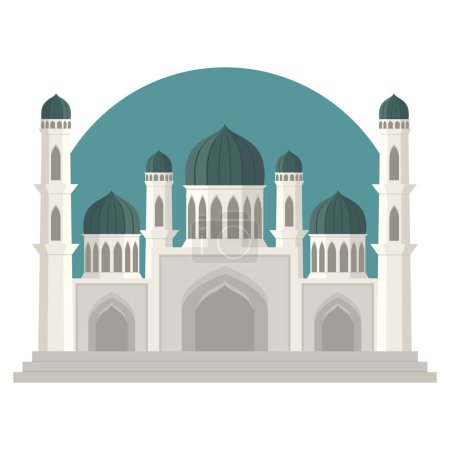 Foto de Plano moderno islámico mezquita edificio ilustración. Adecuado para diagramas, mapas, infografías, ilustraciones y tarjetas de felicitación de ramadán. - Imagen libre de derechos