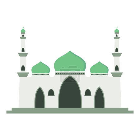 Foto de Simple moderna mezquita islámica minimalista edificio ilustración vector plano. Adecuado para diagramas, mapas, infografías, ilustraciones y tarjetas de felicitación de ramadán - Imagen libre de derechos