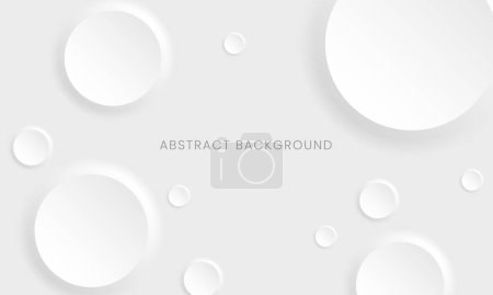 Foto de Fondo moderno blanco abstracto en estilo neomorfismo. Mínimo 3d círculo formas para la cubierta, papel pintado, landing page. - Imagen libre de derechos