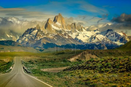 Foto de Highway Road to El Chalten, Fitz Roy, Patagonia Argentina, Los Glaciares, América del Sur - Imagen libre de derechos