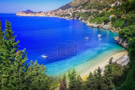 Photo for Elaphiti islands, turquoise adriatic beach in Dalmatia at sunny day, Croatia - Royalty Free Image