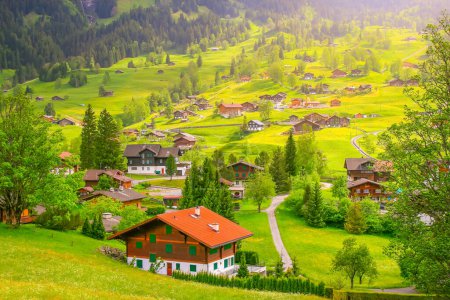 Foto de Grindelwald is a village in the Interlaken district in the canton of Berne in Switzerland - Imagen libre de derechos