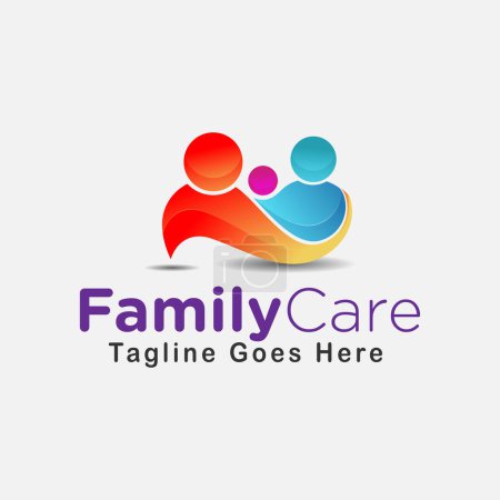 Ilustración de Elemento de diseño de logotipo de cuidado familiar - Imagen libre de derechos