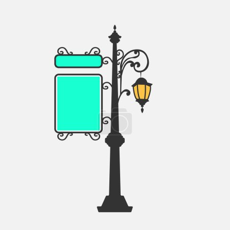 Ilustración de Lámpara victoriana Post Street Pole Light - Imagen libre de derechos
