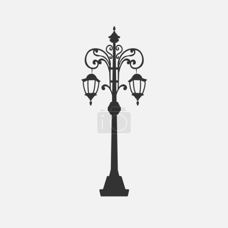 Ilustración de Lámpara victoriana Post Street Pole Light - Imagen libre de derechos