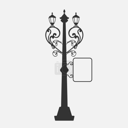 Illustration for Victorian Lamp Post Street Pole Light - Royalty Free Image
