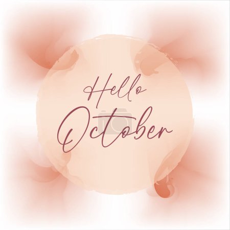 hello October with autumn vibe. Welcome october vector illustration.