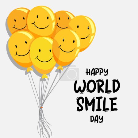 Illustration for World smile day vector illustration. happy world smile day vector. - Royalty Free Image