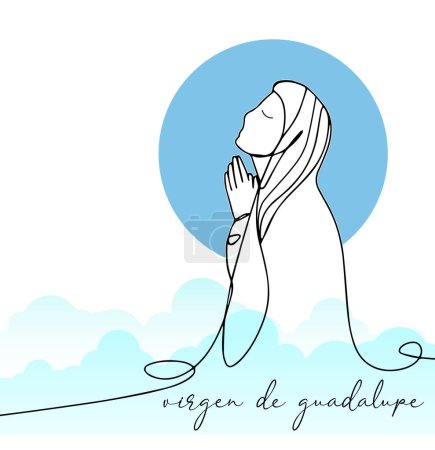 Unsere Liebe Frau von Guadalupe. Jungfrau von Guadalupe. Virgen de Guadalupe. Vektordesign. 