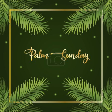 Illustration for Palm Sunday Background. Palm Sunday vector. Palm Sunday card. Holy Week vector. - Royalty Free Image