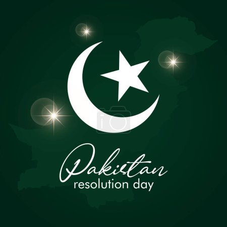 Illustration for Pakistan resolution day vector lllustration. 23 march happy pakistan day. Pakistan Day vector. - Royalty Free Image