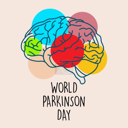 Illustration for World parkinson disease day april 11. World Parkinson day vector. - Royalty Free Image