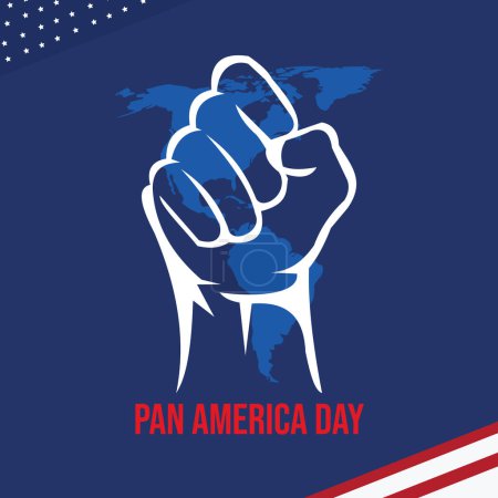 Ilustración de Feliz PAN American Day. PAN American Day vector. Día Nacional del Panamericano. - Imagen libre de derechos