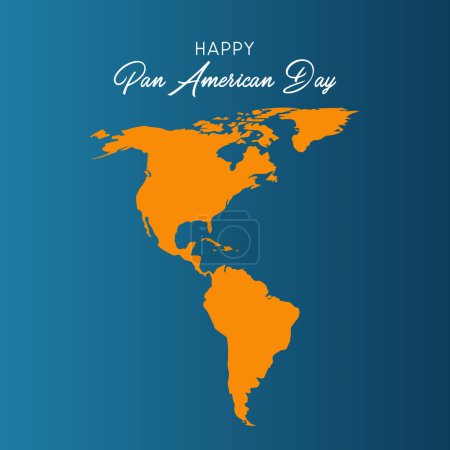 Ilustración de Feliz PAN American Day. PAN American Day vector. Día Nacional del Panamericano. - Imagen libre de derechos