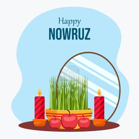 Ilustración de Feliz vector Nowruz. Primavera celebración vector. Nowruz vector del día. - Imagen libre de derechos
