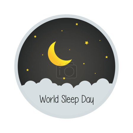 Día Mundial del Sueño vector. Día mundial del sueño con fondo de situación nocturna.