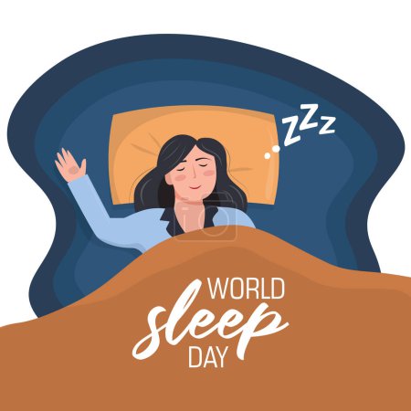 World Sleep Day vector. World sleep day with night situation background.