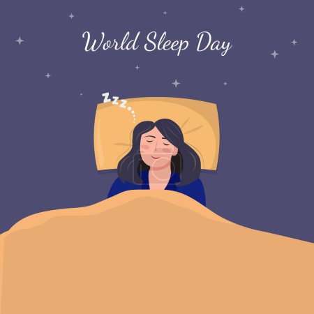 World Sleep Day vector. World sleep day with night situation background.