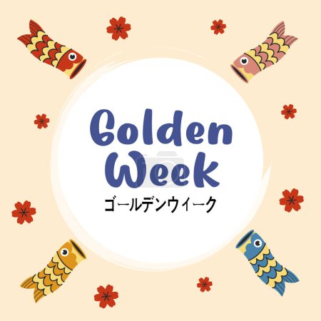 Goldene Woche. Goldene Woche Kartenillustration. Goldene Woche gefeiert. Japans goldene Woche.