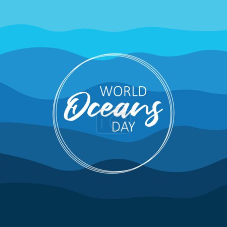 World oceans day vector. Oceans day.