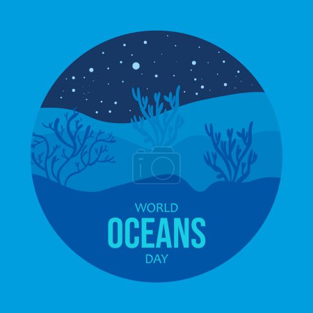 Téléchargez les illustrations : Journée mondiale des océans vecteur. Journée des océans. - en licence libre de droit