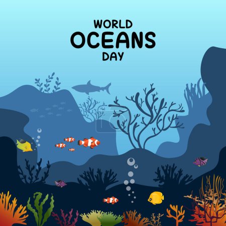 Journée mondiale des océans vecteur. Journée des océans.