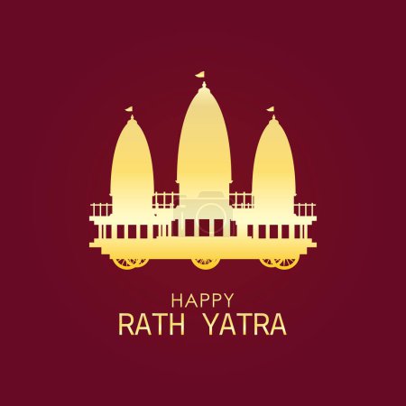 Rath Yatra vector. Happy Rath Yatra holiday background celebration for Lord Jagannath.