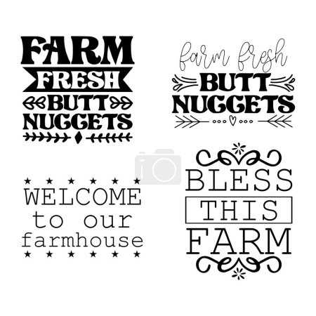 Illustration for Farm house svg design set - Royalty Free Image