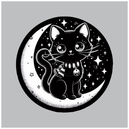Foto de Diseño caprichoso del vector del gato negro, archivo caprichoso del vector del gato negro - Imagen libre de derechos
