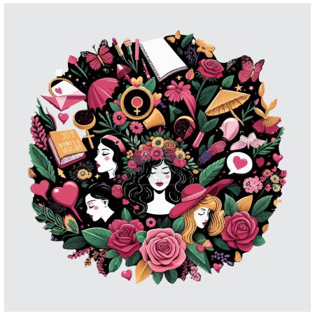 Ilustración de Diseño de la camiseta del día de las mujeres, diseño de la camiseta del día de las mujeres FILE, diseño de la camiseta del día de las mujeres - Imagen libre de derechos
