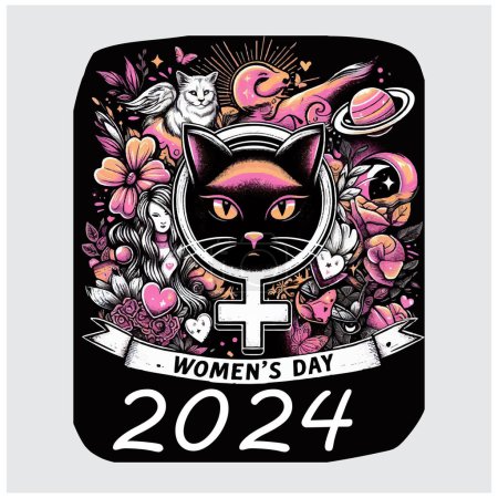 Ilustración de Diseño de la camiseta del día de las mujeres, diseño de la camiseta del día de las mujeres FILE, diseño de la camiseta del día de las mujeres - Imagen libre de derechos