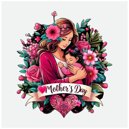 Ilustración de Mothers Day diseño de camisetas, ideas de diseño de camisetas de béisbol - Imagen libre de derechos