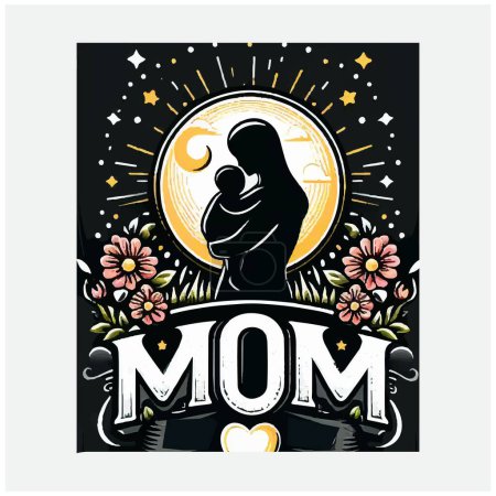 Ilustración de Mothers Day diseño de camisetas, ideas de diseño de camisetas de béisbol - Imagen libre de derechos