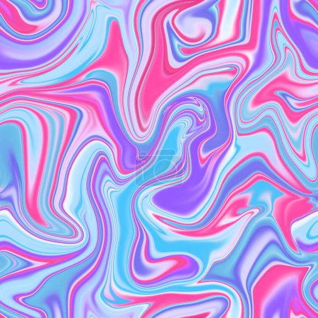 Holographic seamless pattern. The effect of flowing iridescent liquid. Psychedelic effect. Fairy tale unicorn trend background. 90s fashion.	