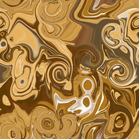 Photo for Seamless chocolate pattern. Abstract brown wood background. The texture of the flowing liquid. Fresh paint effect. Imitation of marble and stone. Modern futuristic backdrop. For textiles and wallpapers. - Royalty Free Image
