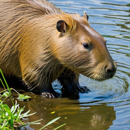 Le géant semi-aquatique de charme Capybara en Amérique du Sud