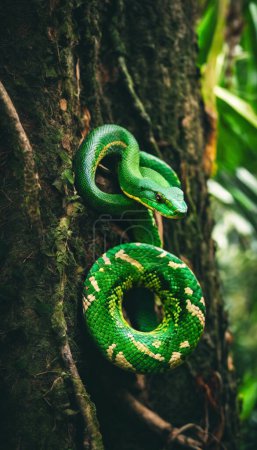 Photo for Emerald Tree Boa Master of the Rainforest - Royalty Free Image