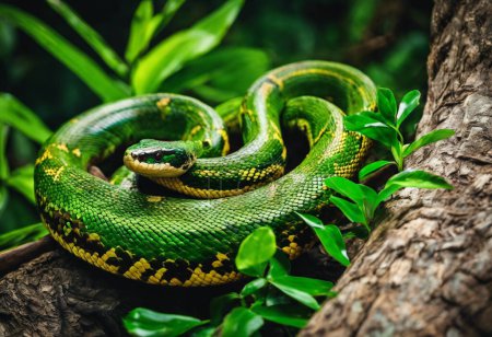 Photo for Emerald Tree Boa Master of the Rainforest - Royalty Free Image